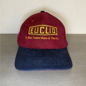 Vintage Euclid Truck Parts Port Authority Hat Two Tone Burgundy Navy Blue Cap OS